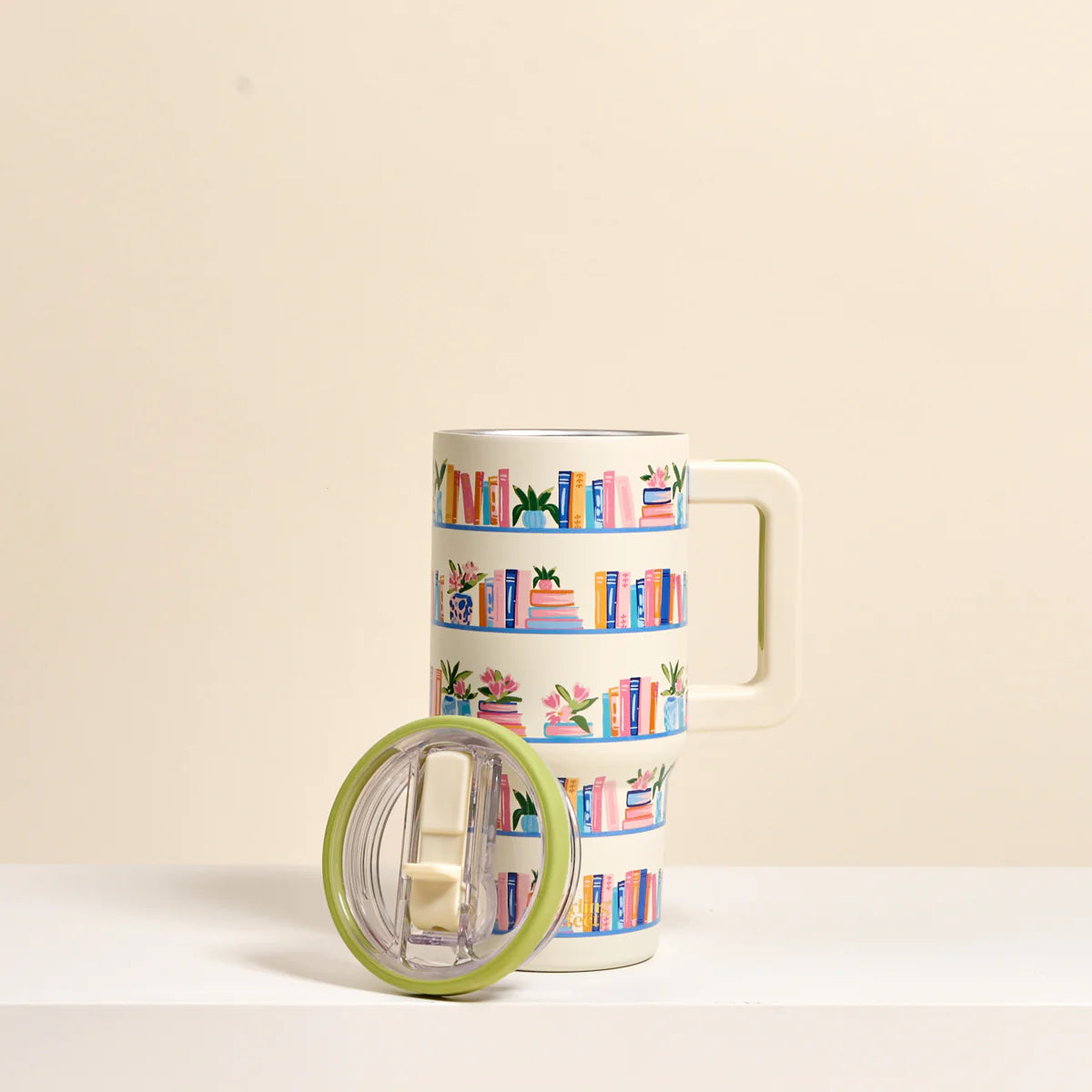 20 oz Lifestyle Flip Straw Tumbler - Book Shelfie