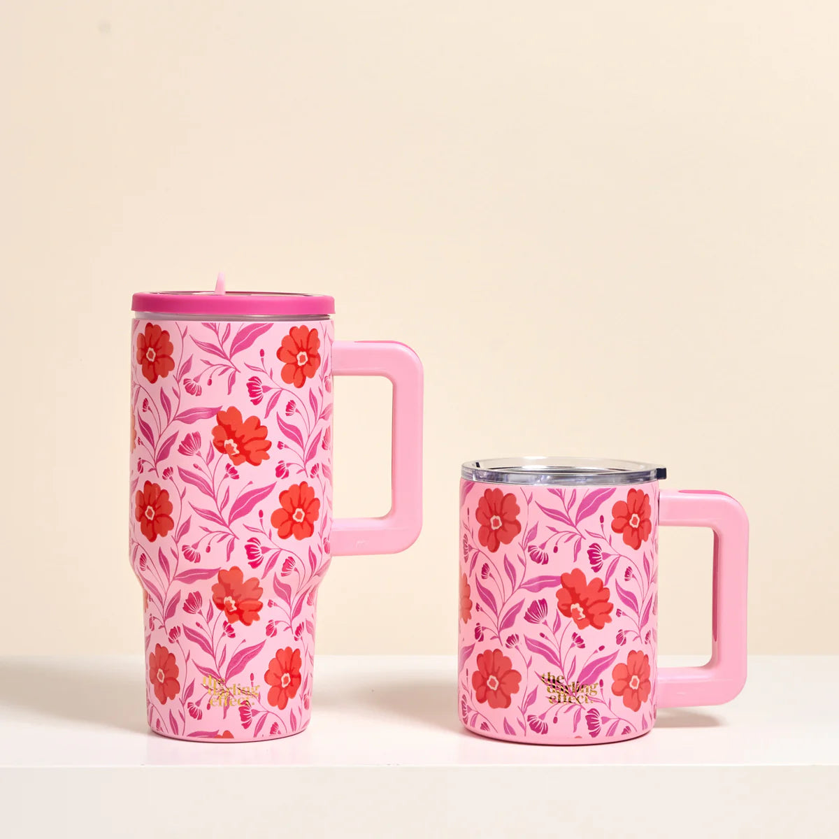 20 oz Lifestyle Flip Straw Tumbler - Poppin' Petals Hot Pink