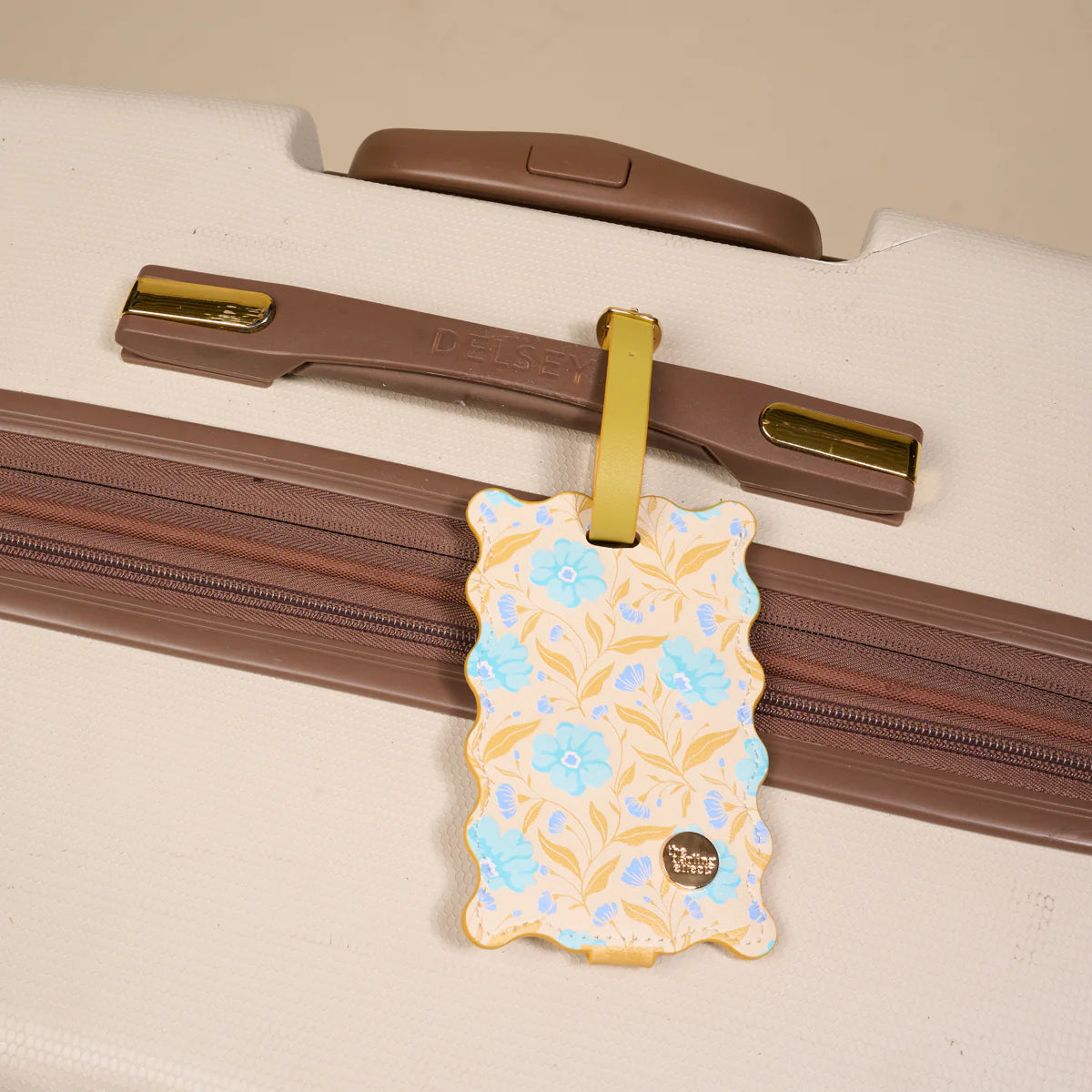 Jetsetter Luggage Tag - Poppin' Petals Aqua