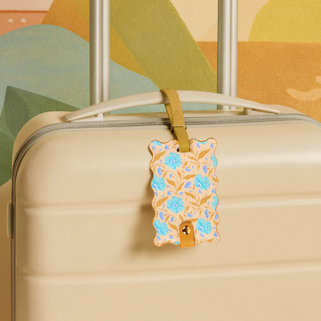 Jetsetter Luggage Tag - Poppin' Petals Aqua