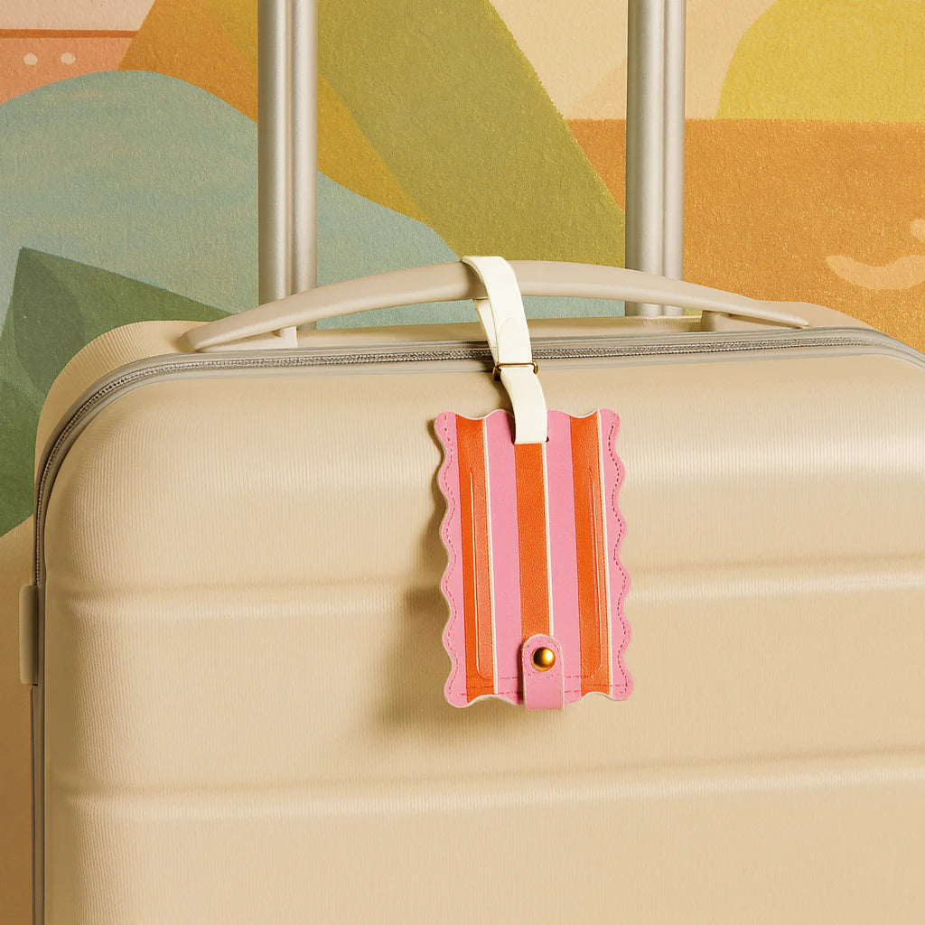 Jetsetter Luggage Tag - Sicily Stripes Pink