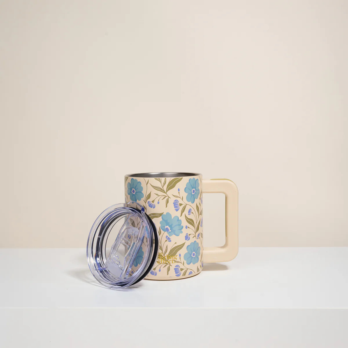 14 oz Insulated Mug - Poppin' Petals Aqua