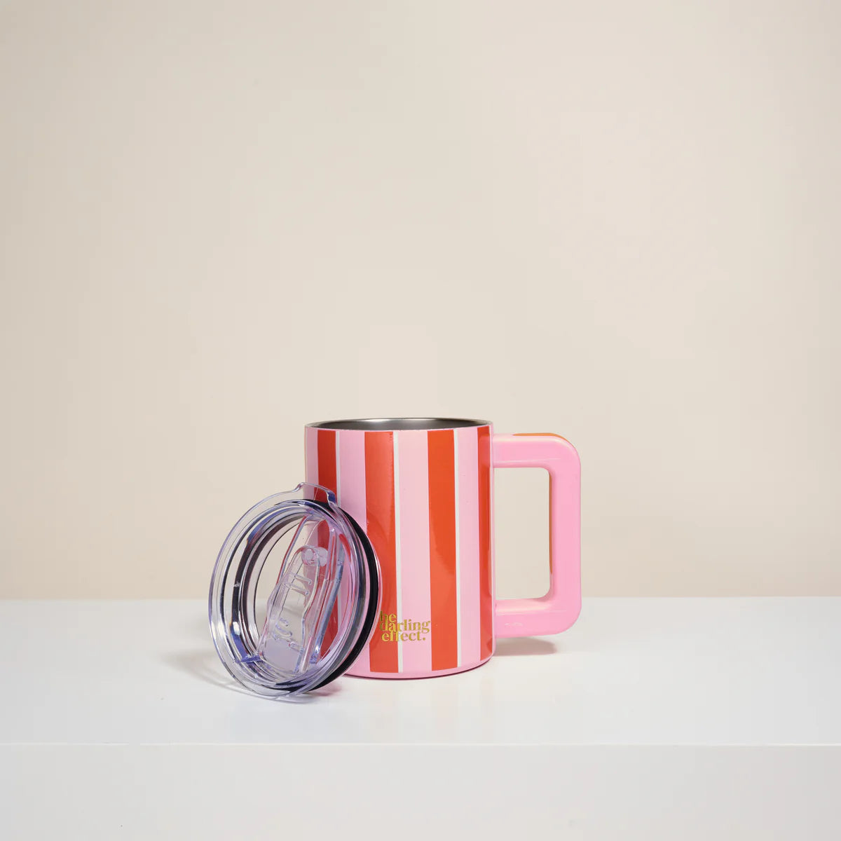 14 oz Insulated Mug - Sicily Stripes Pink