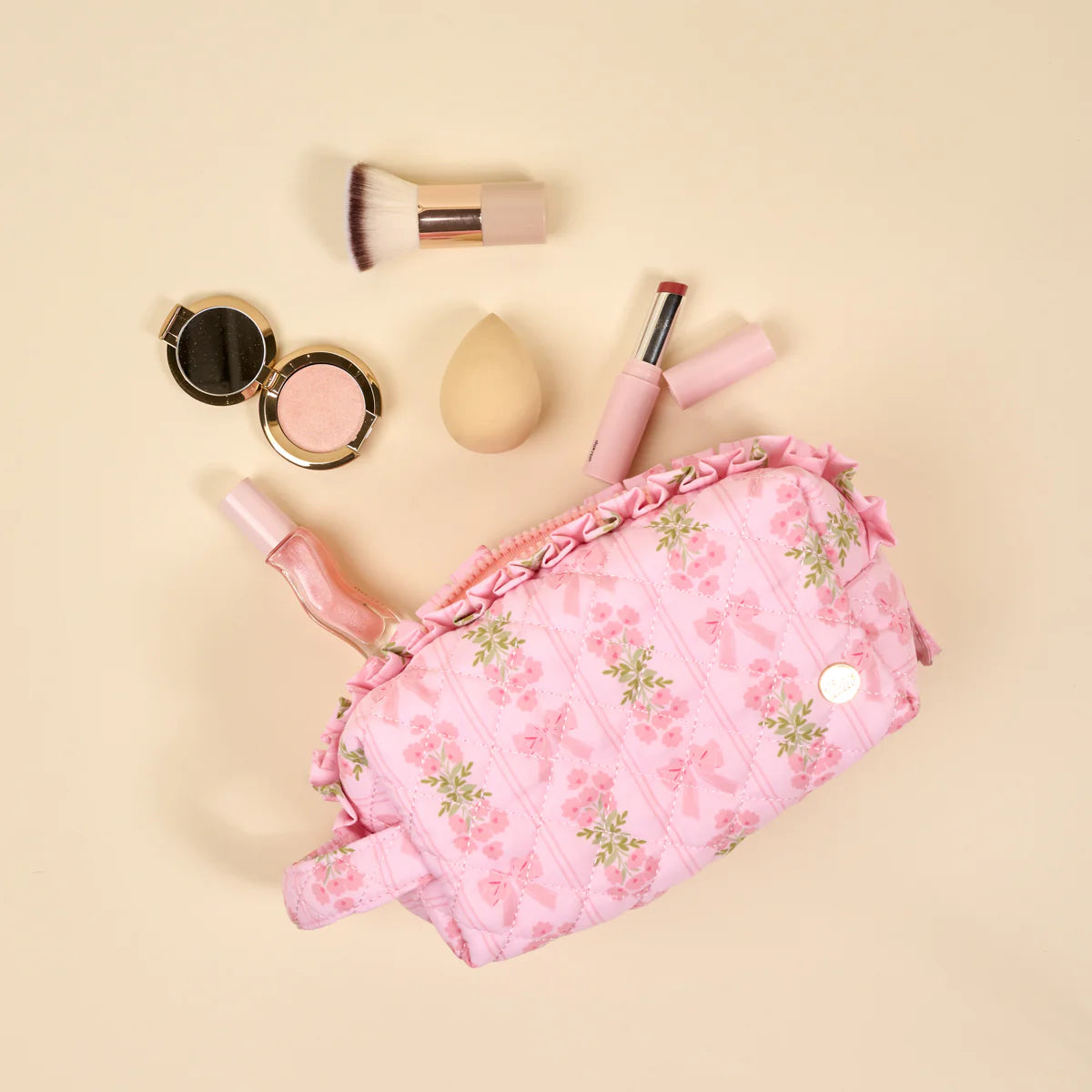 Essentials Quilted Cosmetic Pouch - Oh So Fancy Pink