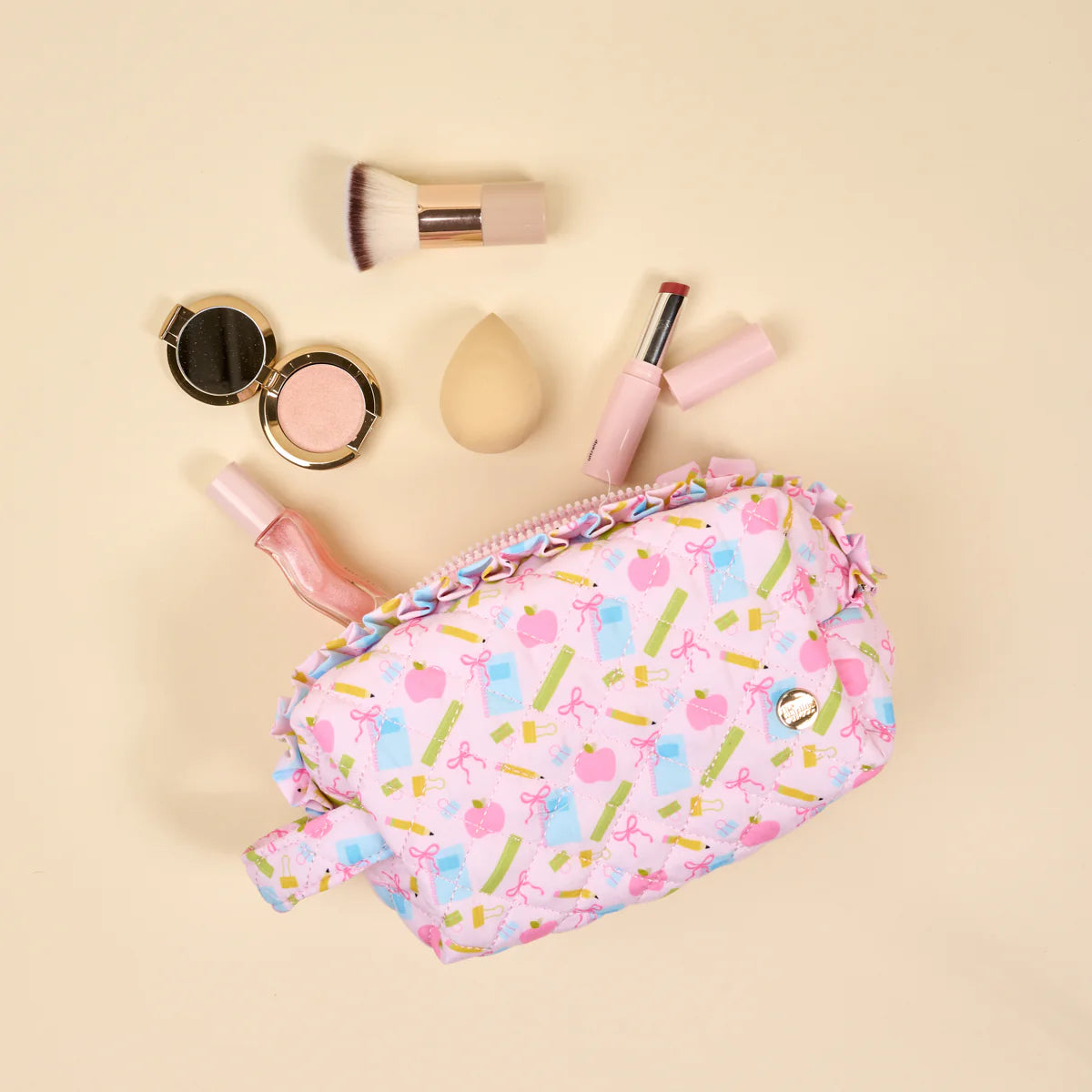 Essentials Quilted Cosmetic Pouch - School's In Session