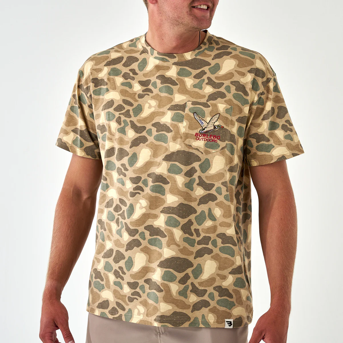 [Burlebo]Short Sleeve Pocket Tee - Pintail Camo