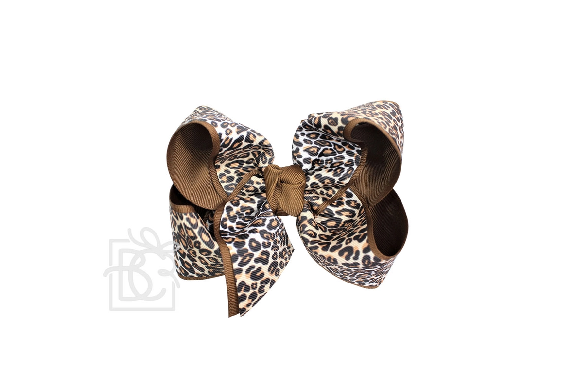 {Beyond Creations} Layered Leopard Bow On Clip-Turftan