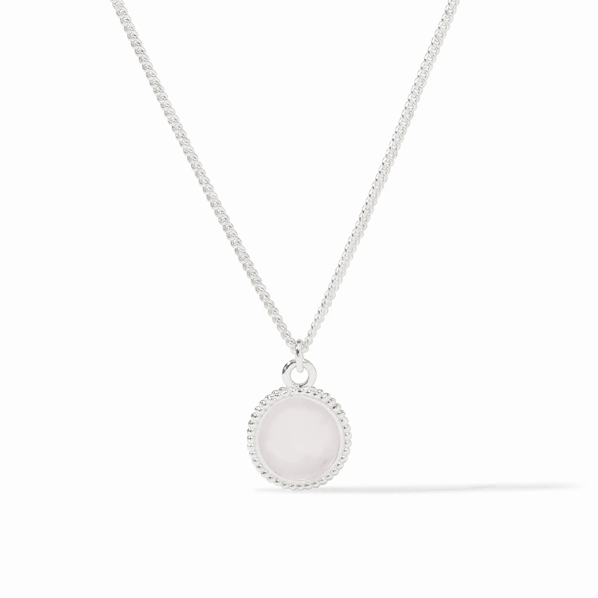 [Julie Vos] Fleur-de-Lis Solitaire Necklace- Iridescent Clear Crystal OS