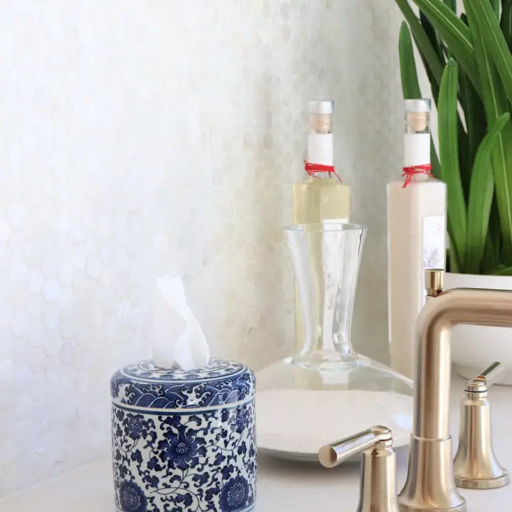 The Marlo Tissue Vessel - Blue & White Floral