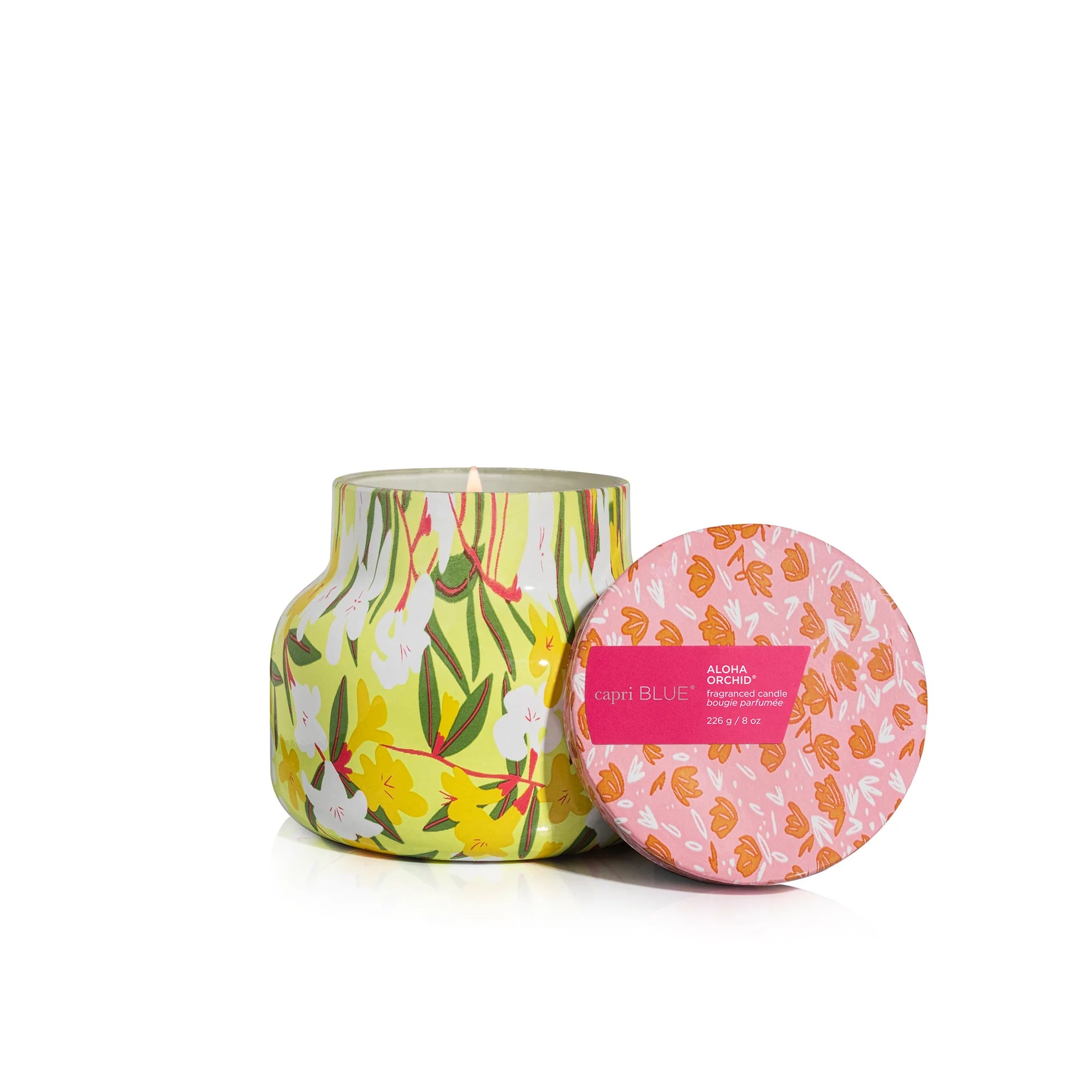 [Capri Blue] Aloha Orchid Pattern Play Signature Candle 8 oz