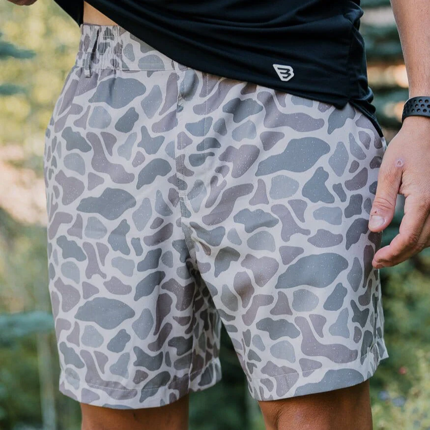 [Burlebo] Everyday Shorts - Classic Deer Camo - Grey Pocket