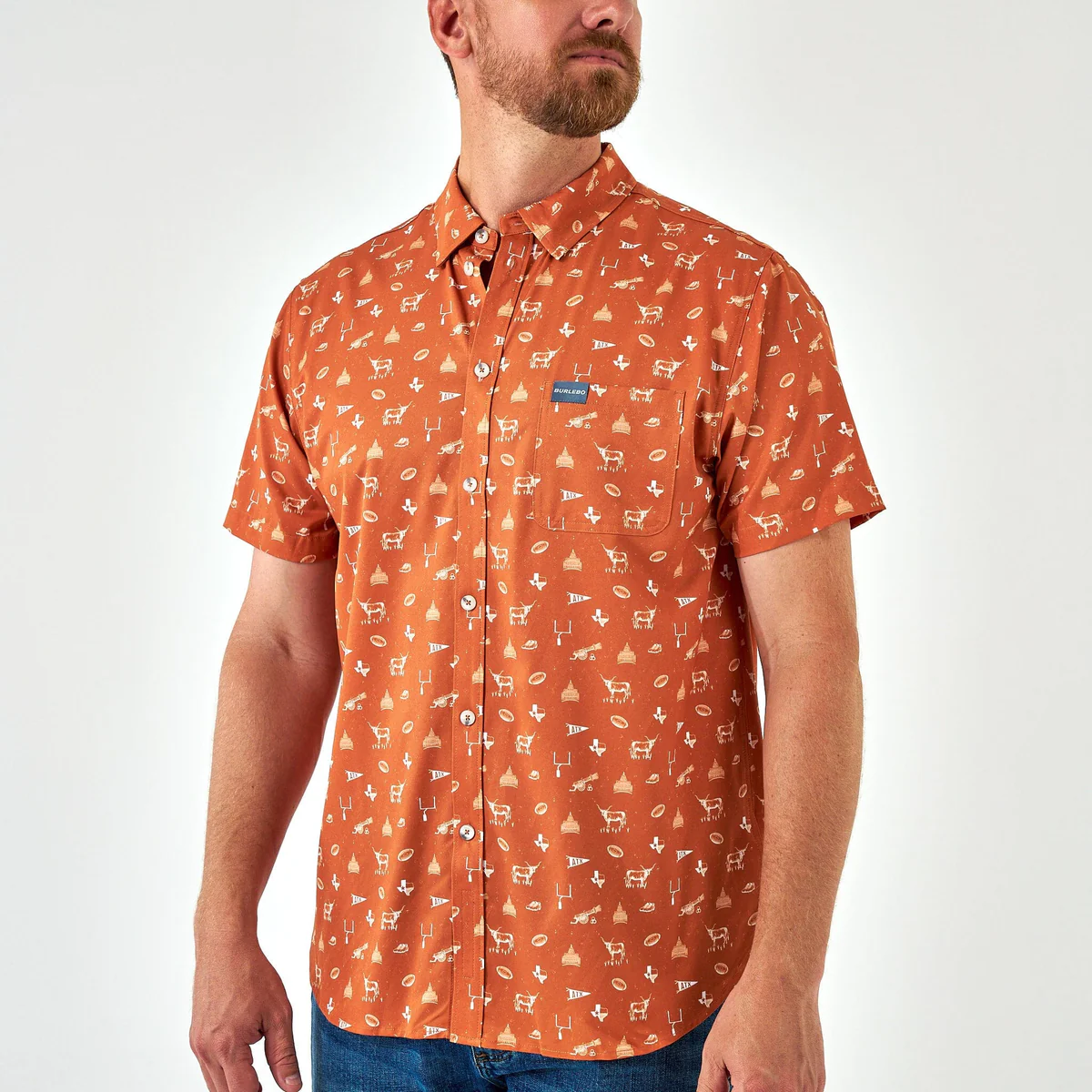 [Burlebo] Performance Button Up-Game Day In Austin