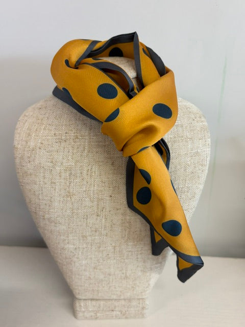 Gold & Grey Polka Dot 3-1/2" Tie Scarf