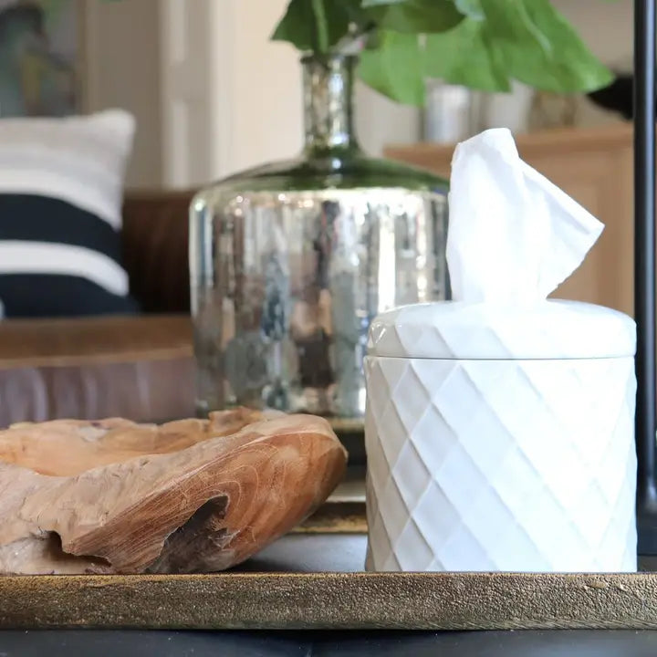 The Chloe Tissue Vessel - White Lattice