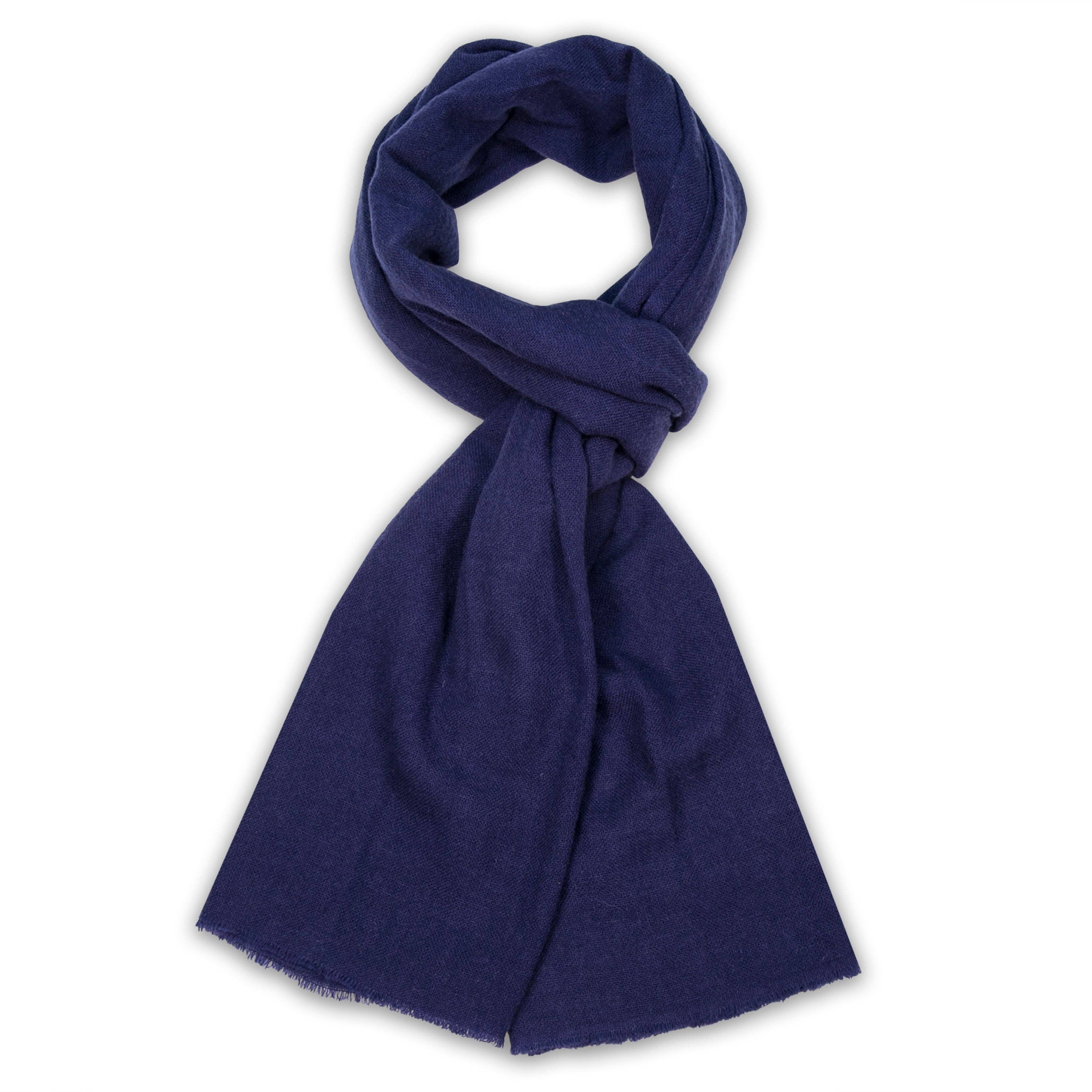 Color Cashmere scarf- Navy Blue