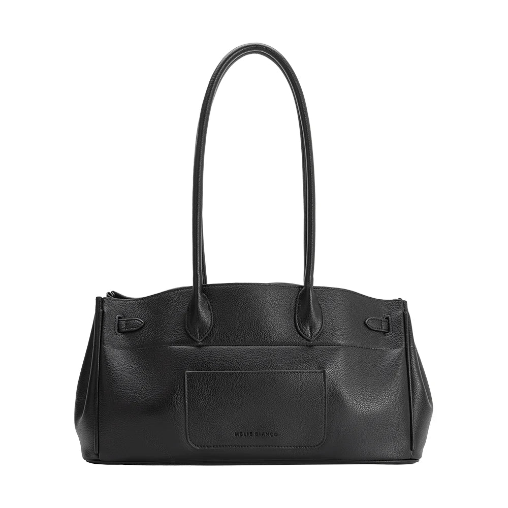 Rocky Vegan Leather Shoulder Bag-Black