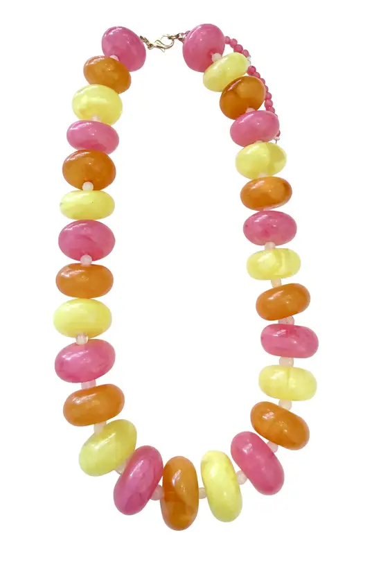 Bailey Chunky Beaded Necklace-Sunset Mix