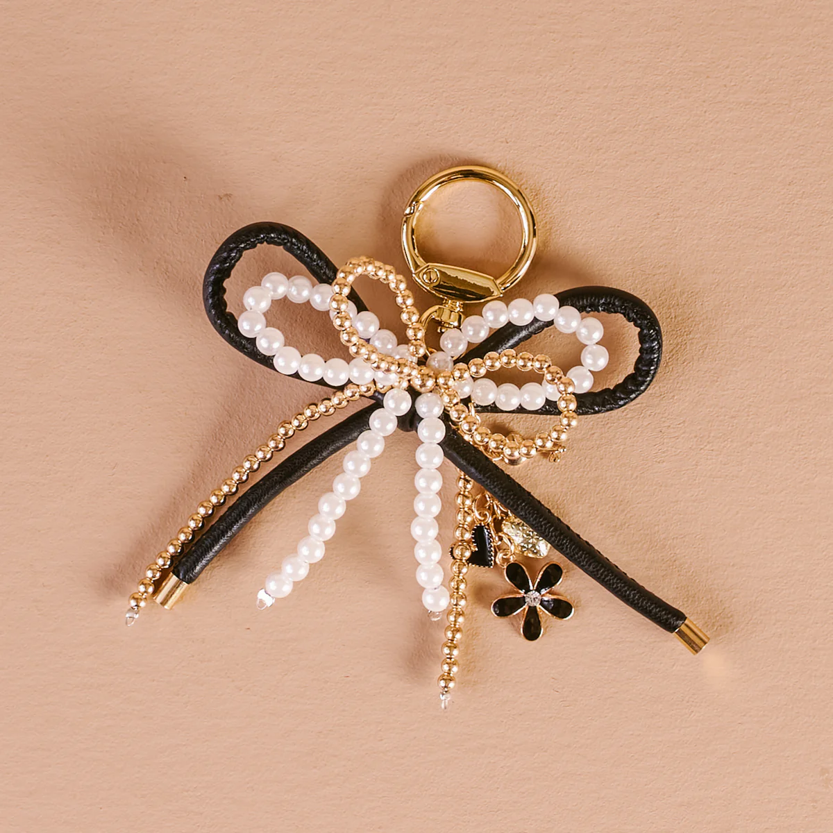 Luxe Glam Layered Bows Bag Charm