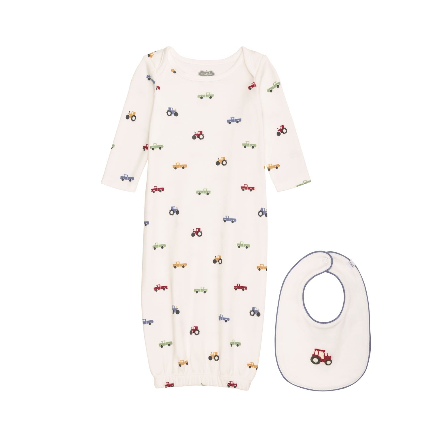 [Mud Pie] Tractor Gown and Bib Set