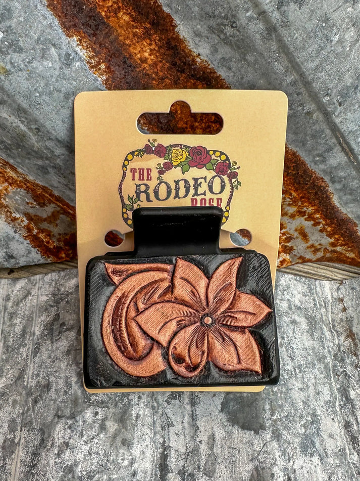 Small Floral Tooled Hair Clip