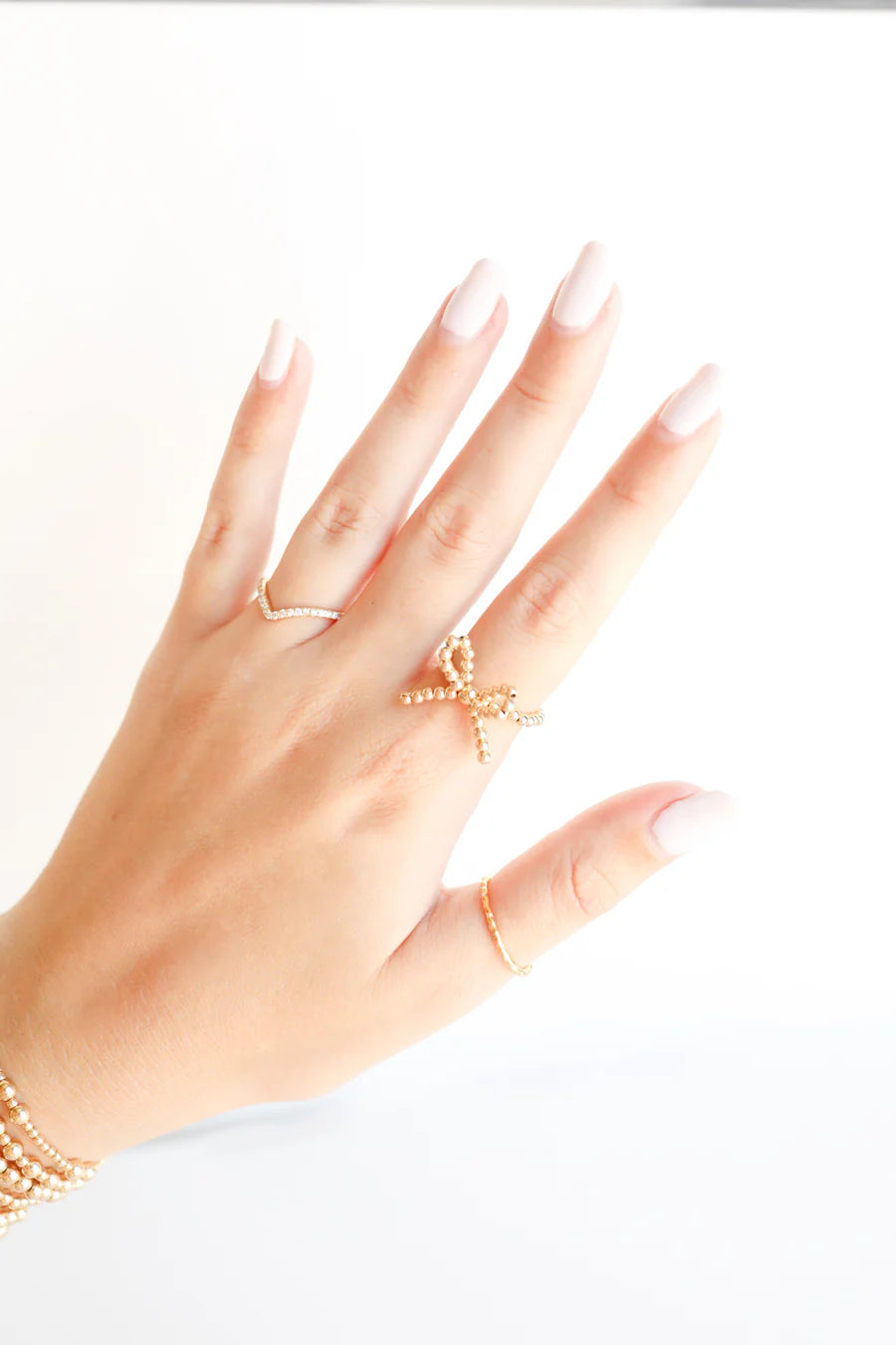 [Beaded Blondes] Bow Ring - Gold