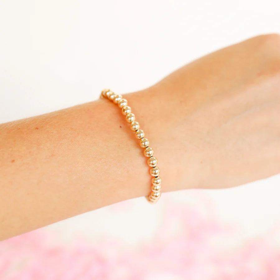 [Beaded Blondes] 5MM Beaded Standard Bracelet - Gold