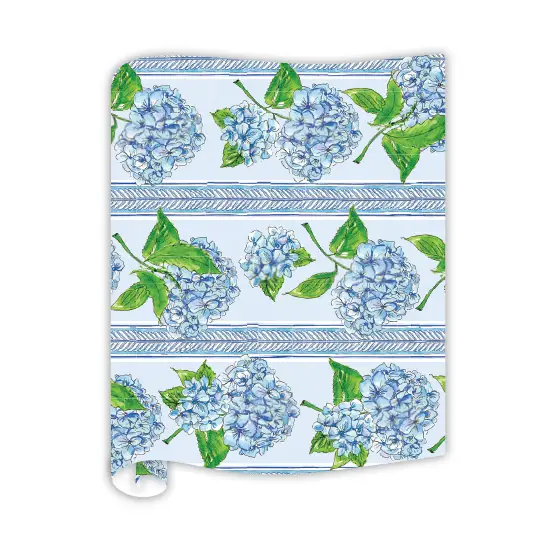 Handpainted Blue Hydgrangea Table Runner