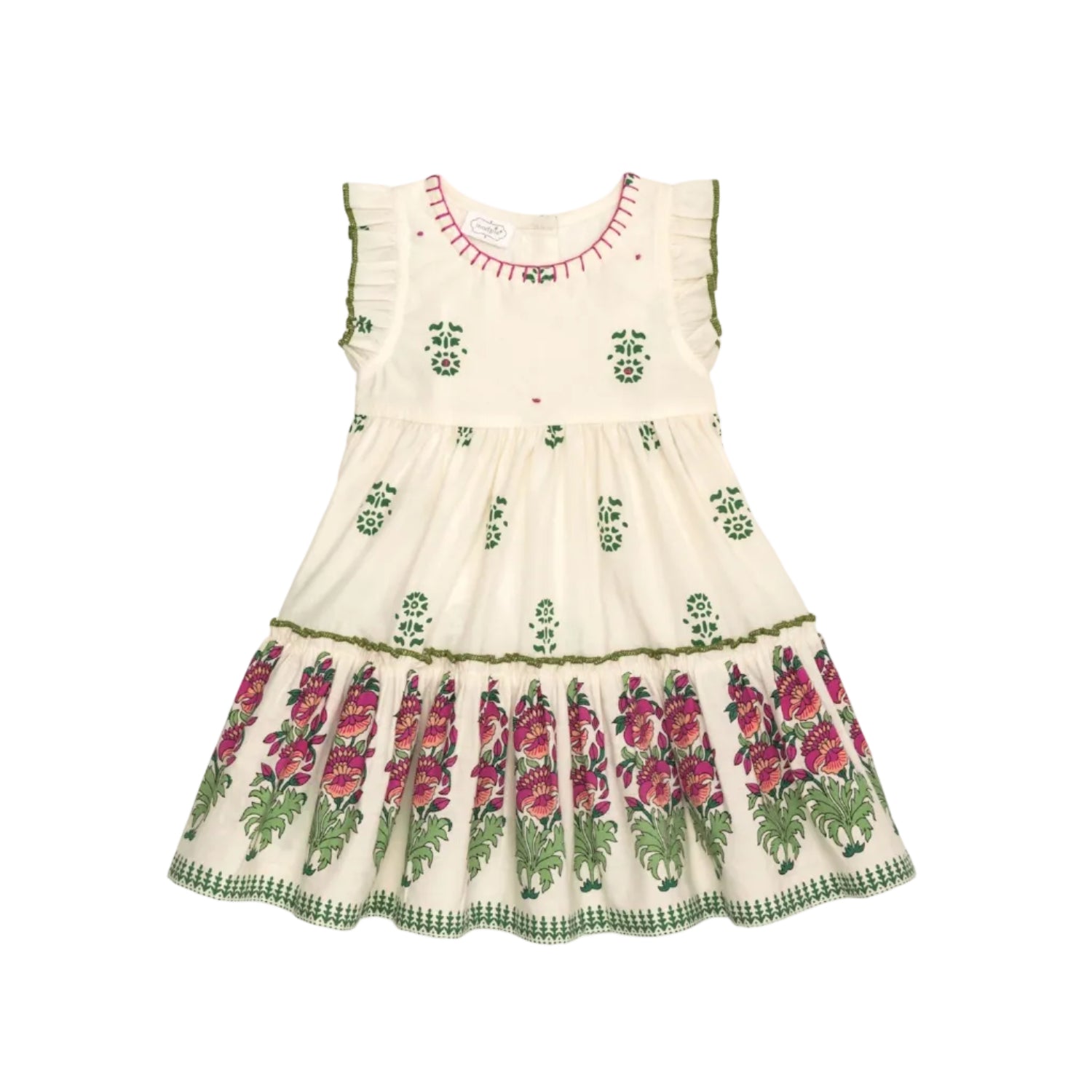 Ivory Block Print Dress