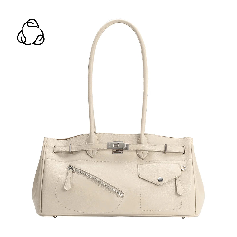 Rocky Vegan Leather Shoulder Bag-Ivory