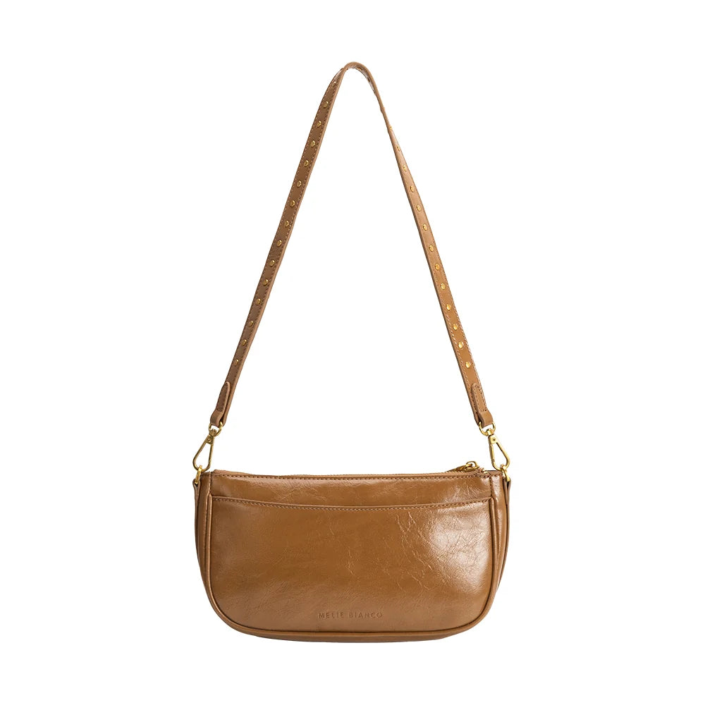 Aria Vegan Leather Shoulder Bag-Mocha