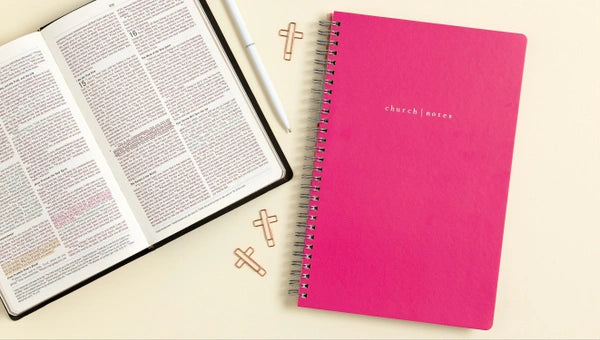 Church Notes Spiral Notebook - Hot Pink