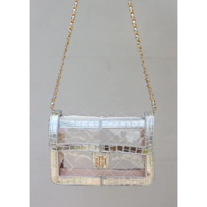 Quinn Quilted Clear Bag-Platinum