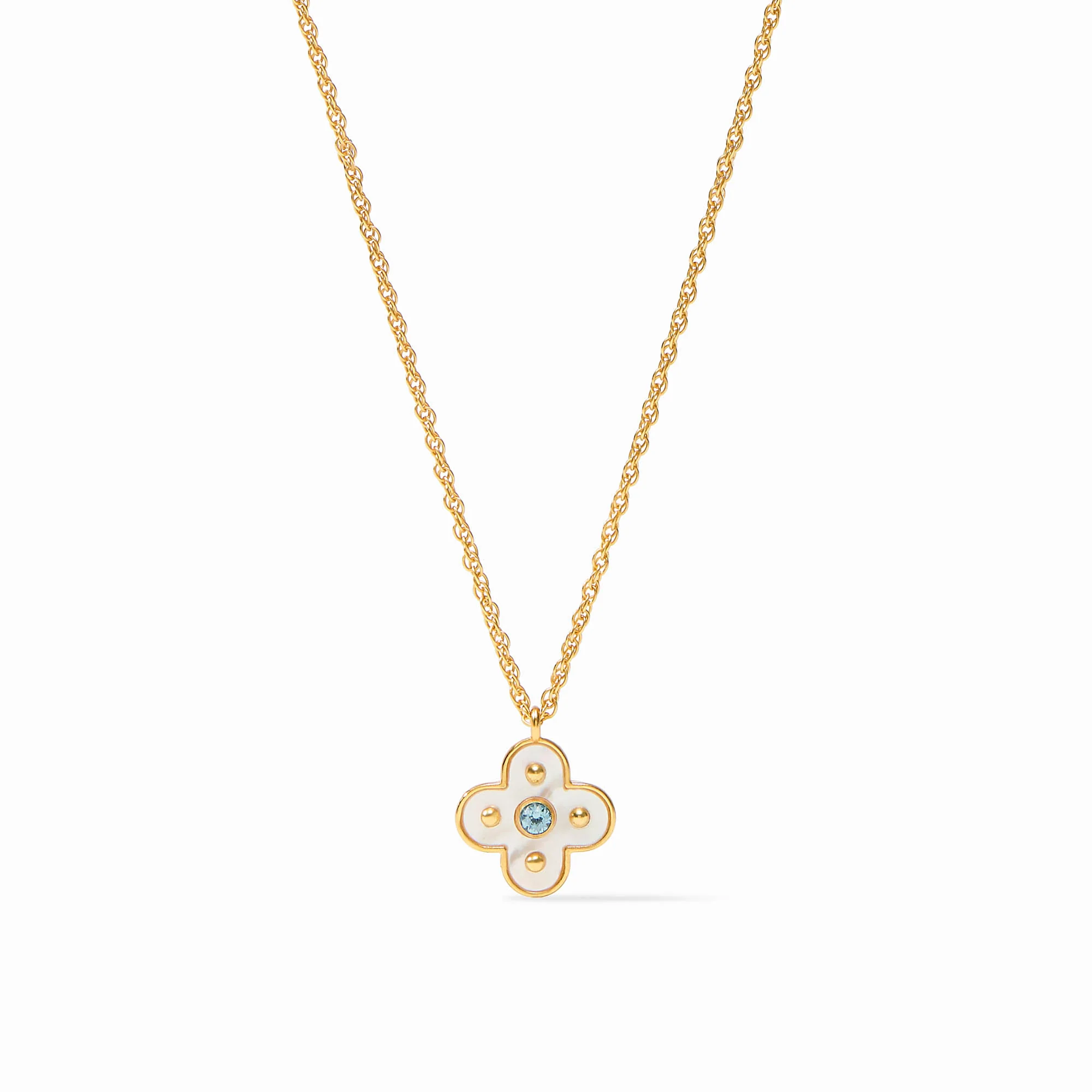 [Julie Vos] Colette Delicate Necklace- Chalcedony Blue