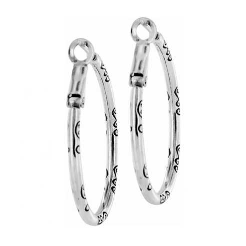 [Brighton] Oval Hoop Charm Earrings