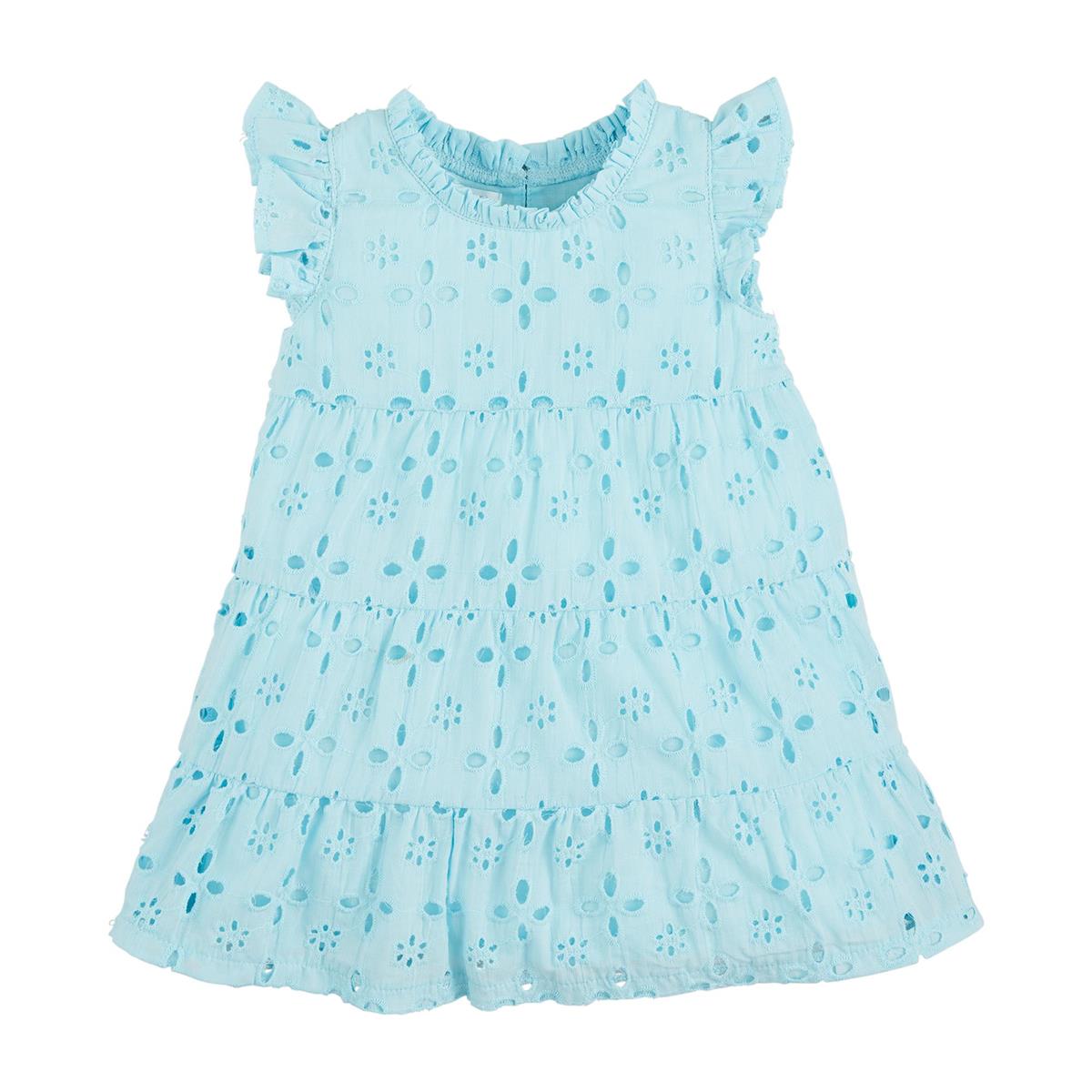 [Mud Pie] Mini Lula Eyelet Dress-Blue