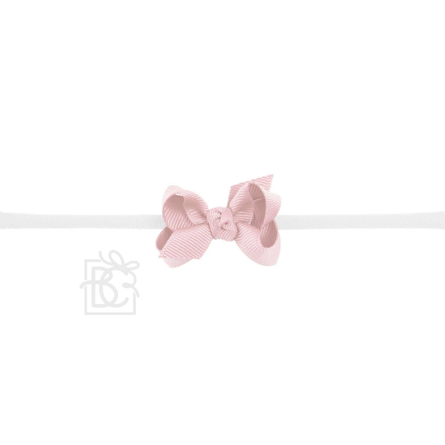 1/4" PANTYHOSE HEADBAND W/SIGNATURE GROSGRAIN BOW: 4.5" Large / PINK