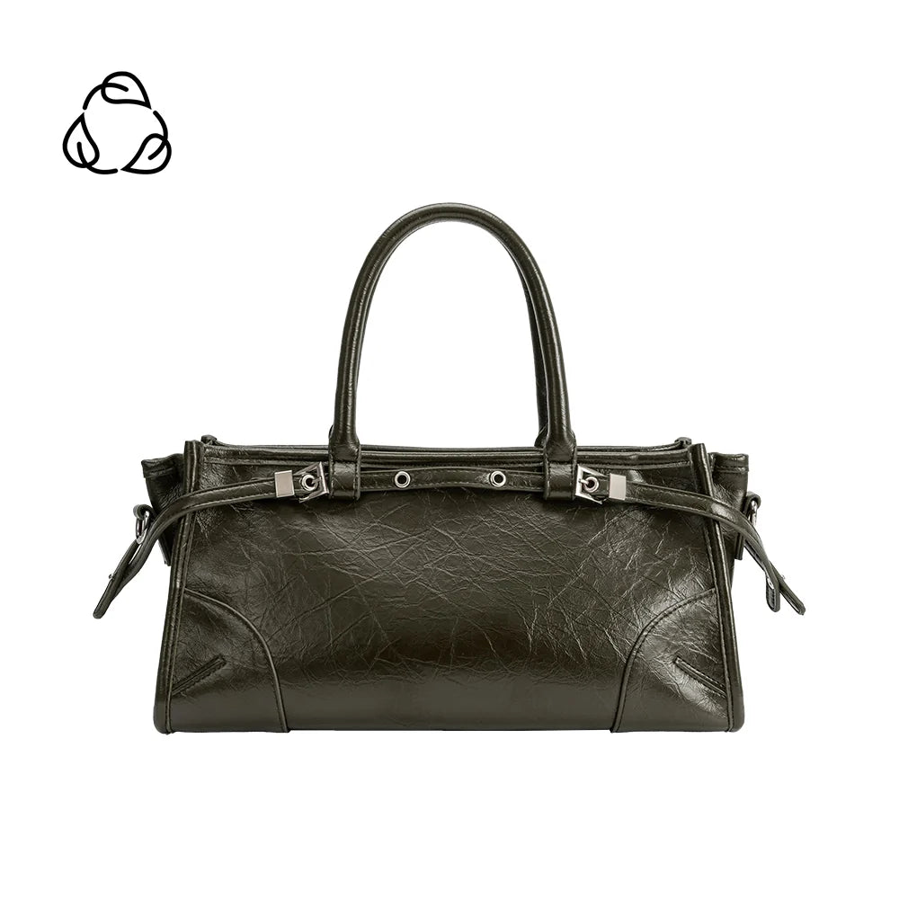 Rhonda Vegan Leather Top Handle Bag-Olive