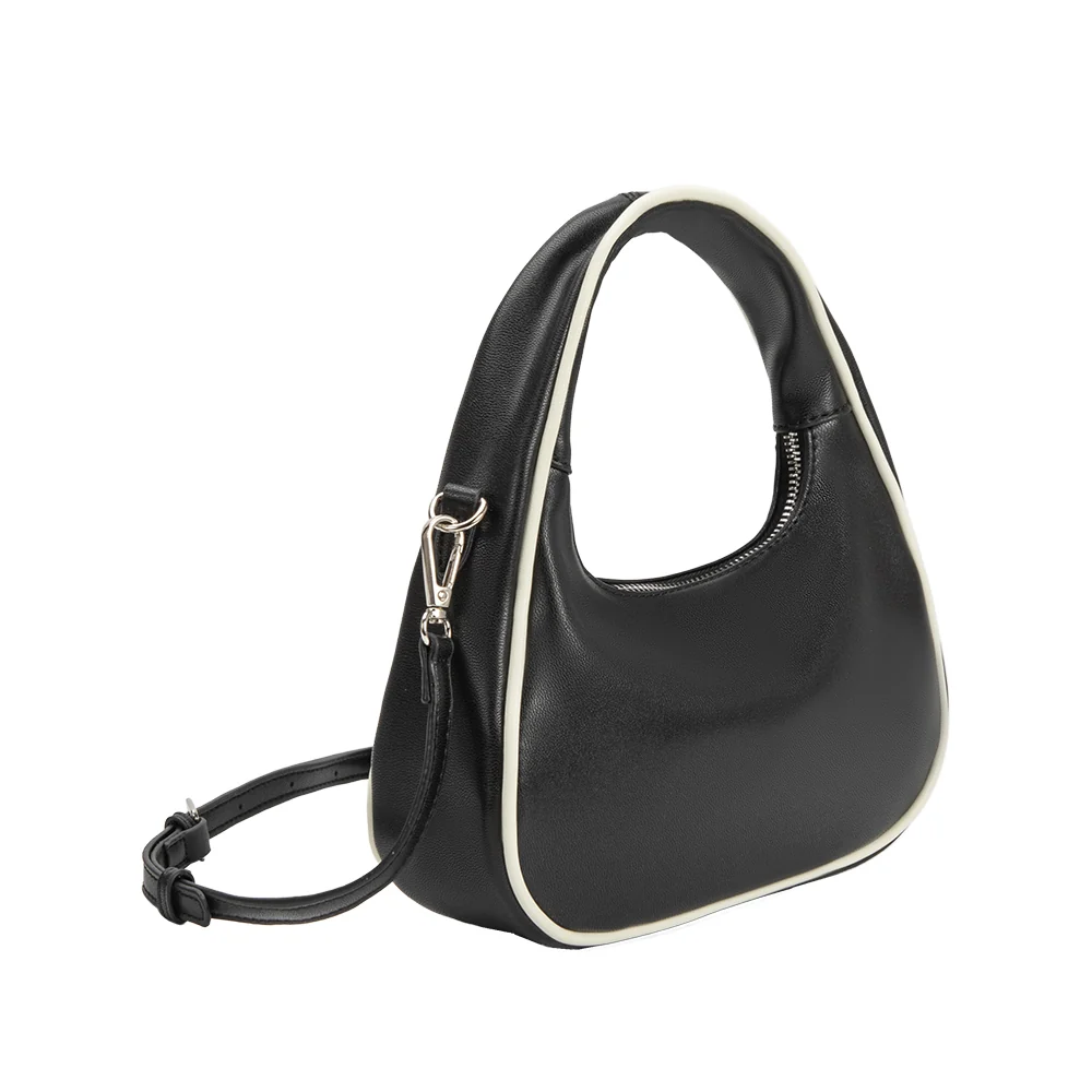Sarita Vegan Leather Crossbody Bag-Black