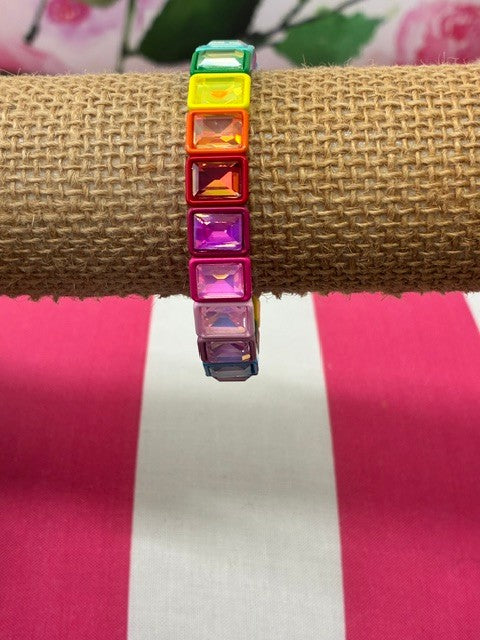 Felicia Stretch Bracelet-Rainbow
