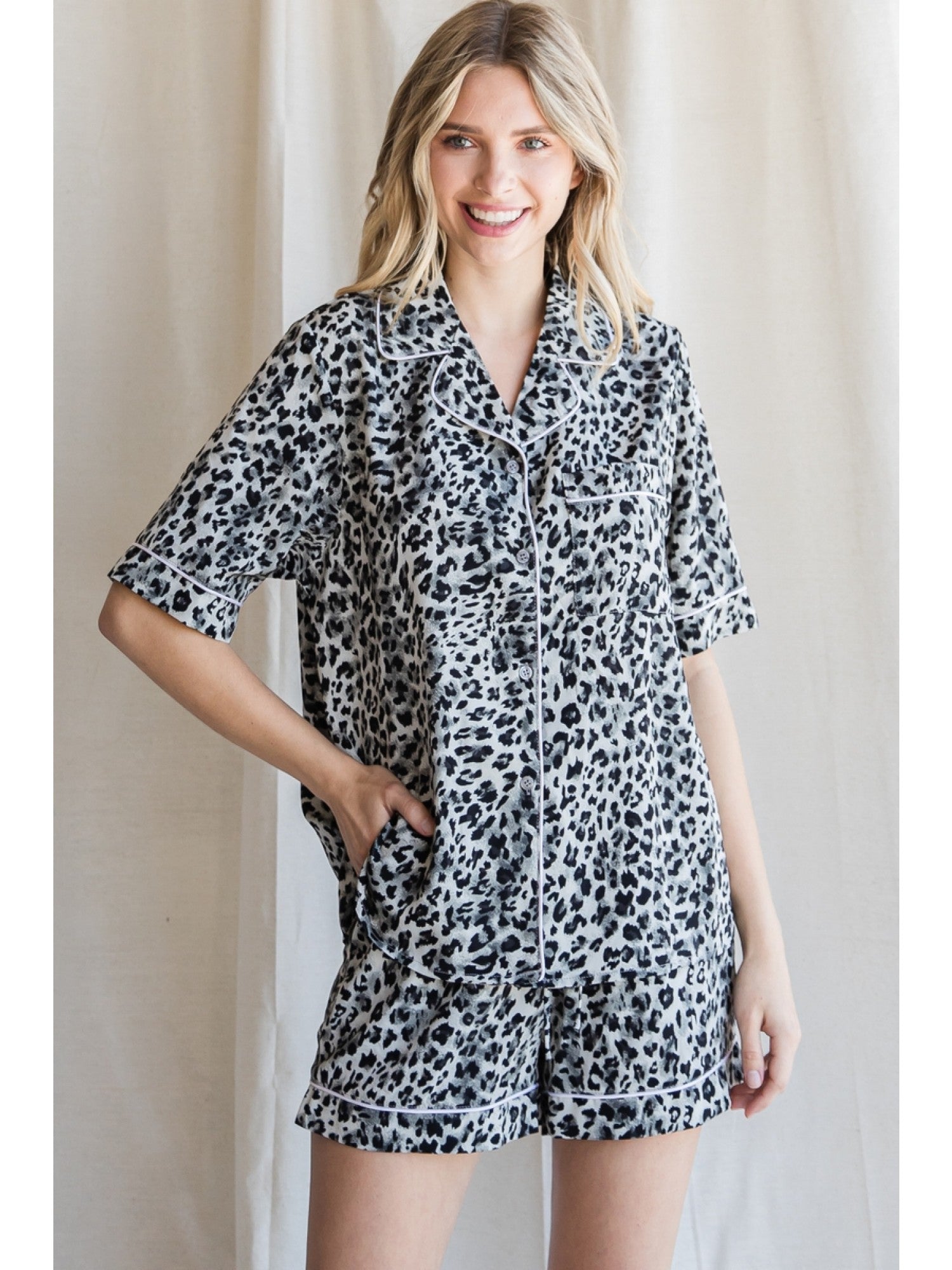 Leopard Print Sleepwear Set.