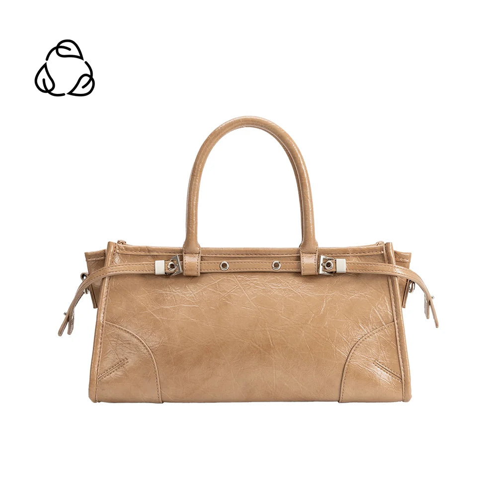 Rhonda Vegan Leather Top Handle Bag-Tan