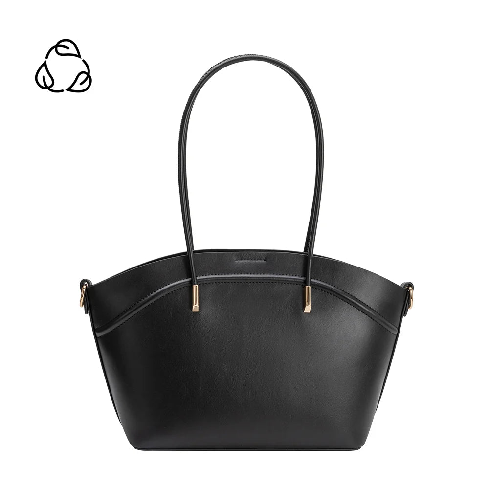 Hazel Vegan Leather Tote Bag-Black