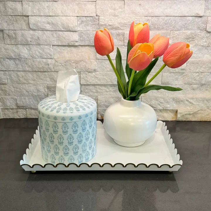 The Eleanor Tissue Vessel - Blue & White Blockprint