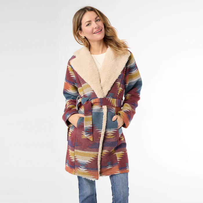 Ruby Belted Aztek Print Shacket