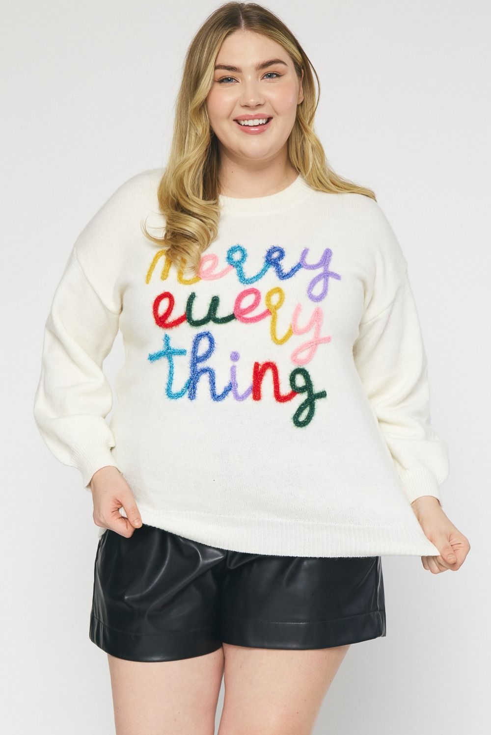{entro} Merry Everything Sweater-Cream