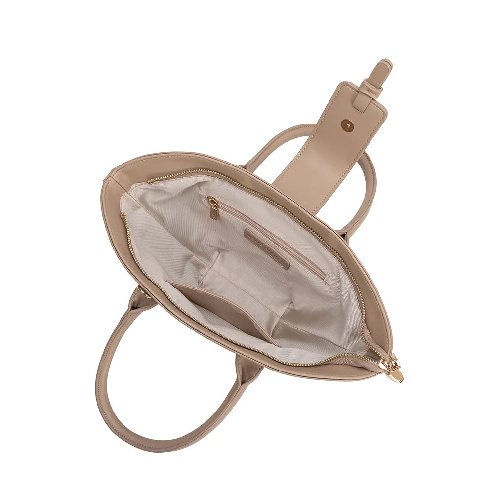 Violet Vegan Leather Crossbody-Nude