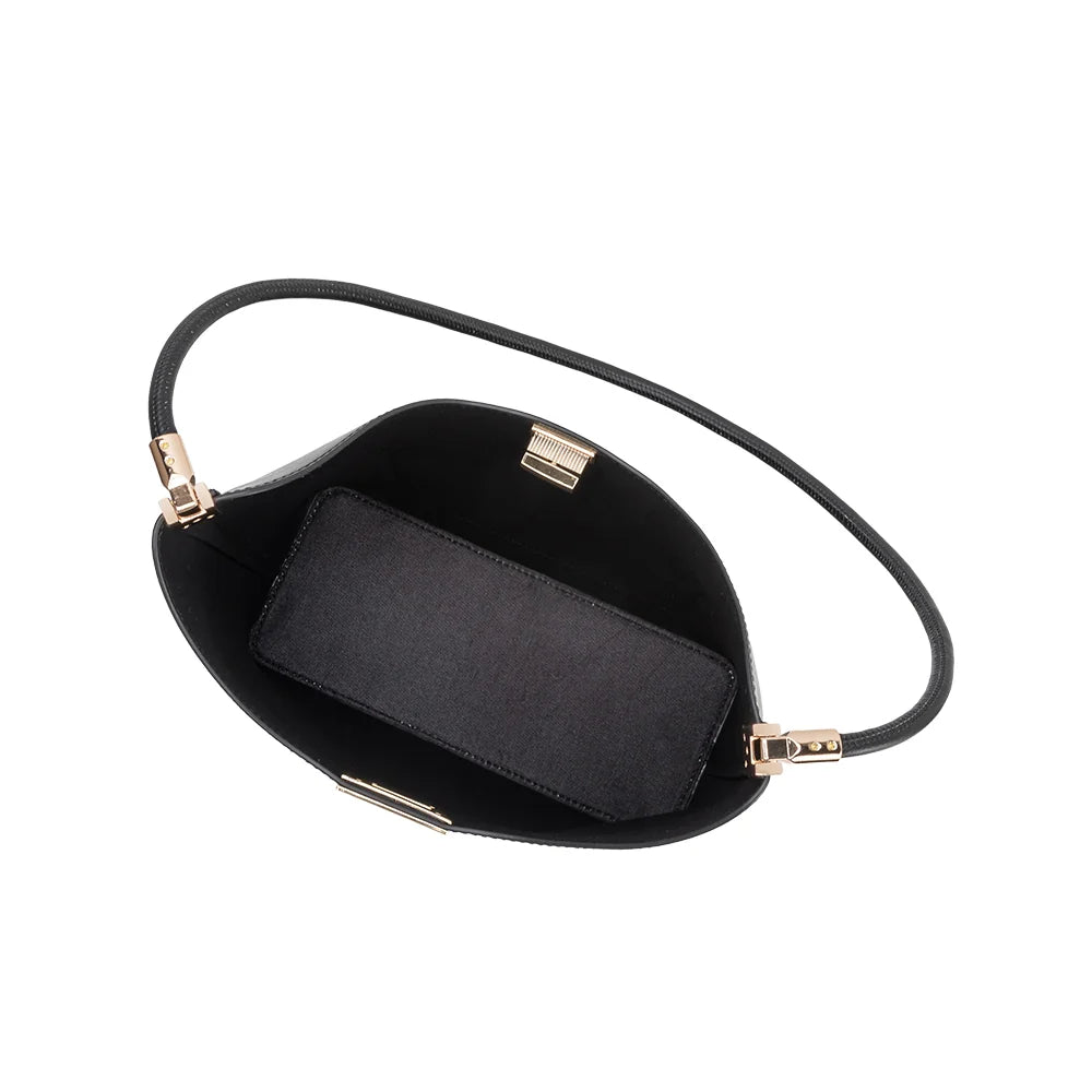 Billie Vegan Leather Tote Bag-Black