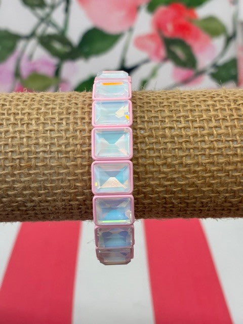 Jovie Stretch Bracelet-Pink/White