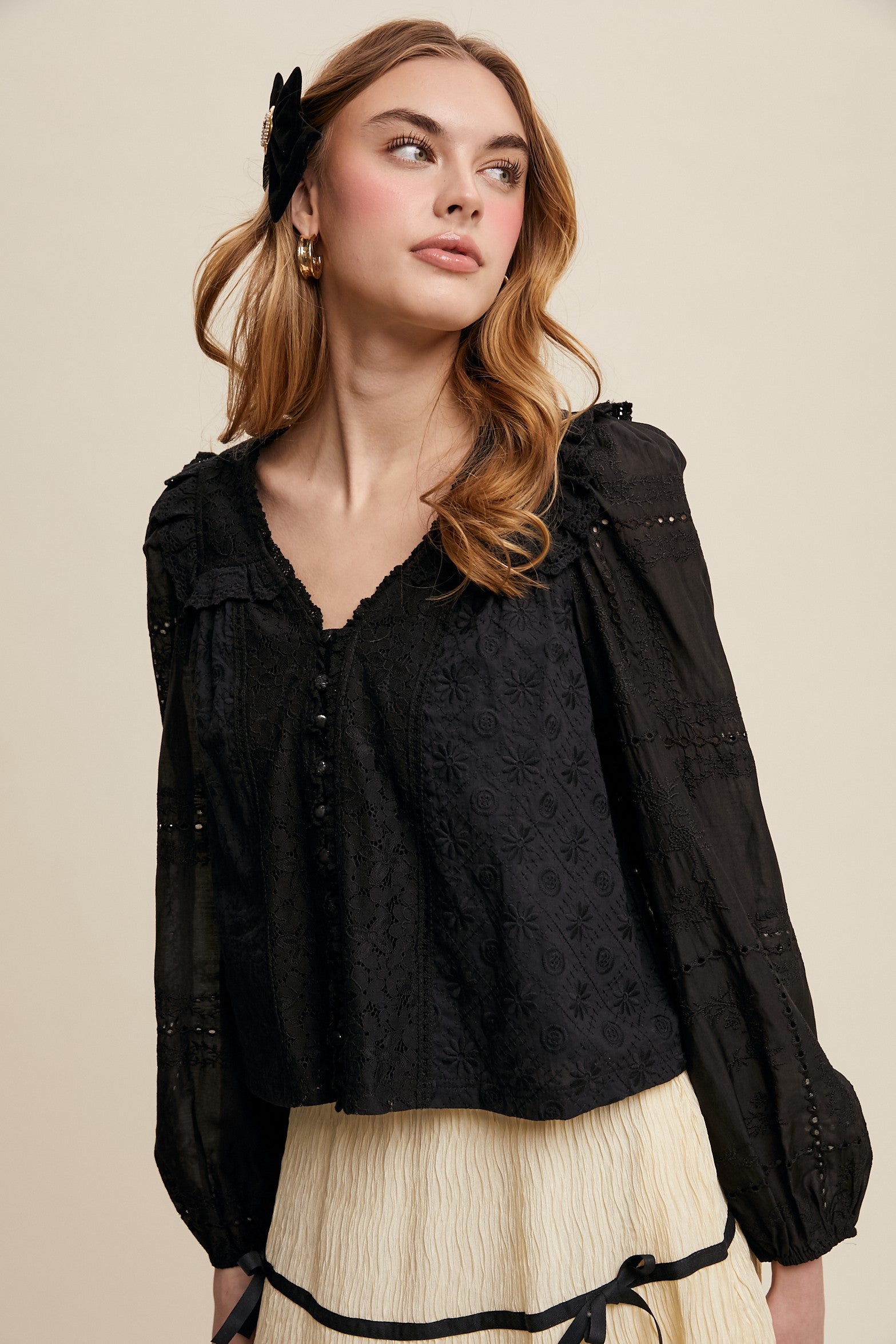 Obsidian Bloom Blouse