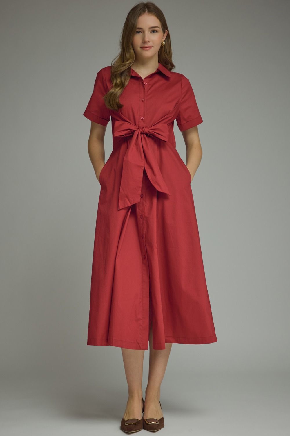 Perfect Burgundy Bow Dress
